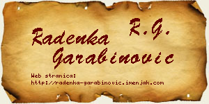 Radenka Garabinović vizit kartica
